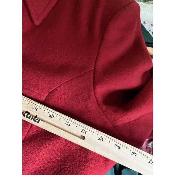 Stephanie Mathews Vintage Long Wool Coat Black Single Breasted, size 3X - Picture 15 of 16